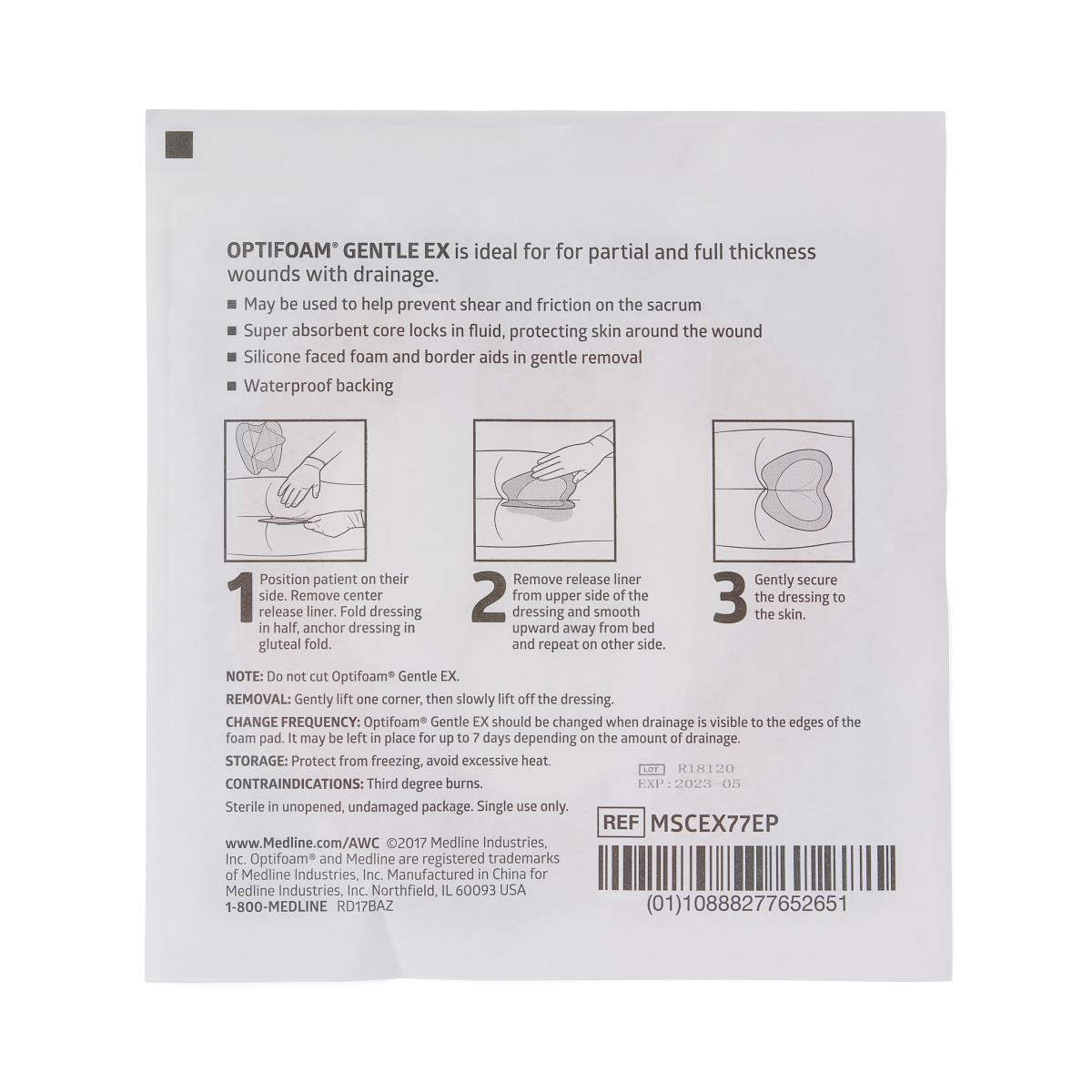 Optifoam Gentle EX Silicone-Faced Foam Dressings